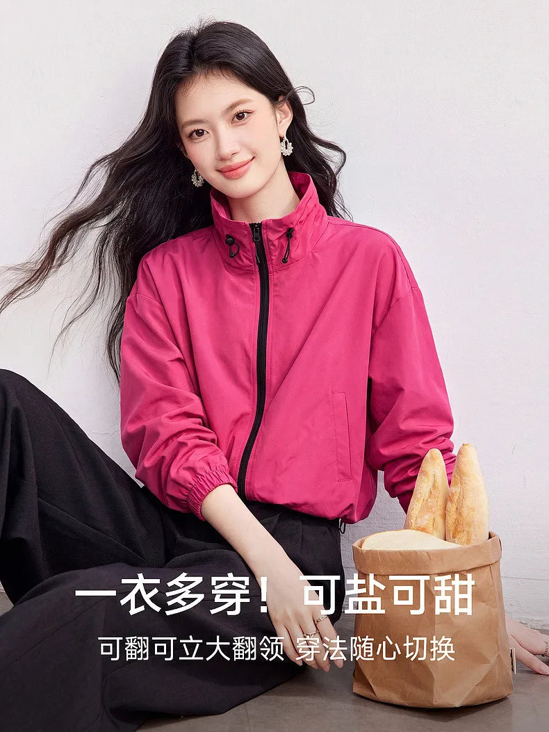 Drawstring-Hem Zip-Front Jacket