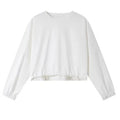 Drawstring-Hem Crew-Neck Sweatshirt