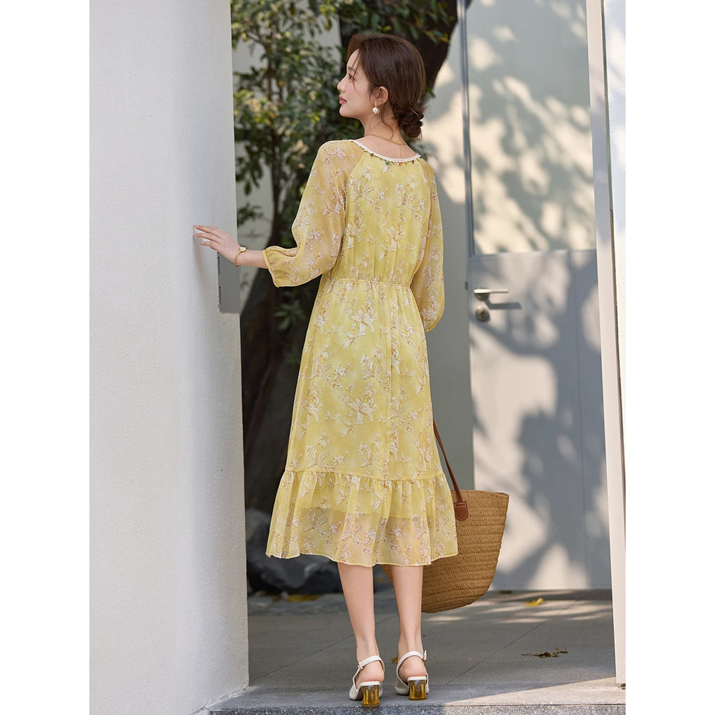 Floral Tiered Midi Dress