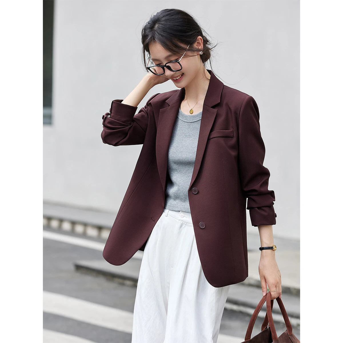 Two-Button Notched Blazer