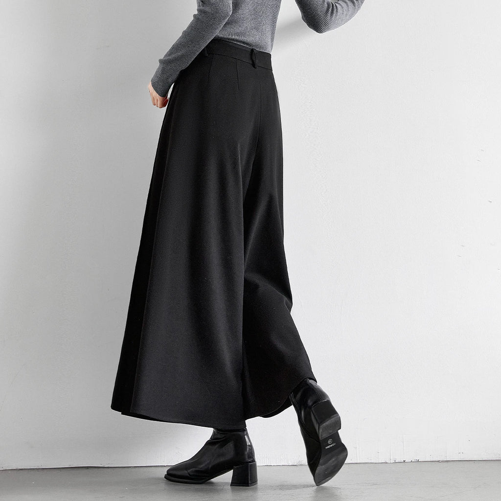 Zip-Pocket Wide-Leg Trousers