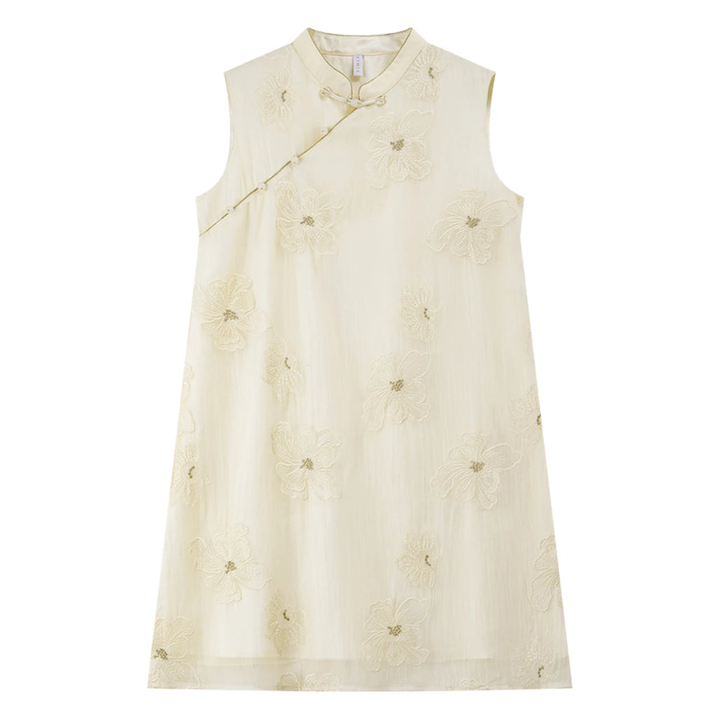 Frog-Button Jacquard Mini Dress