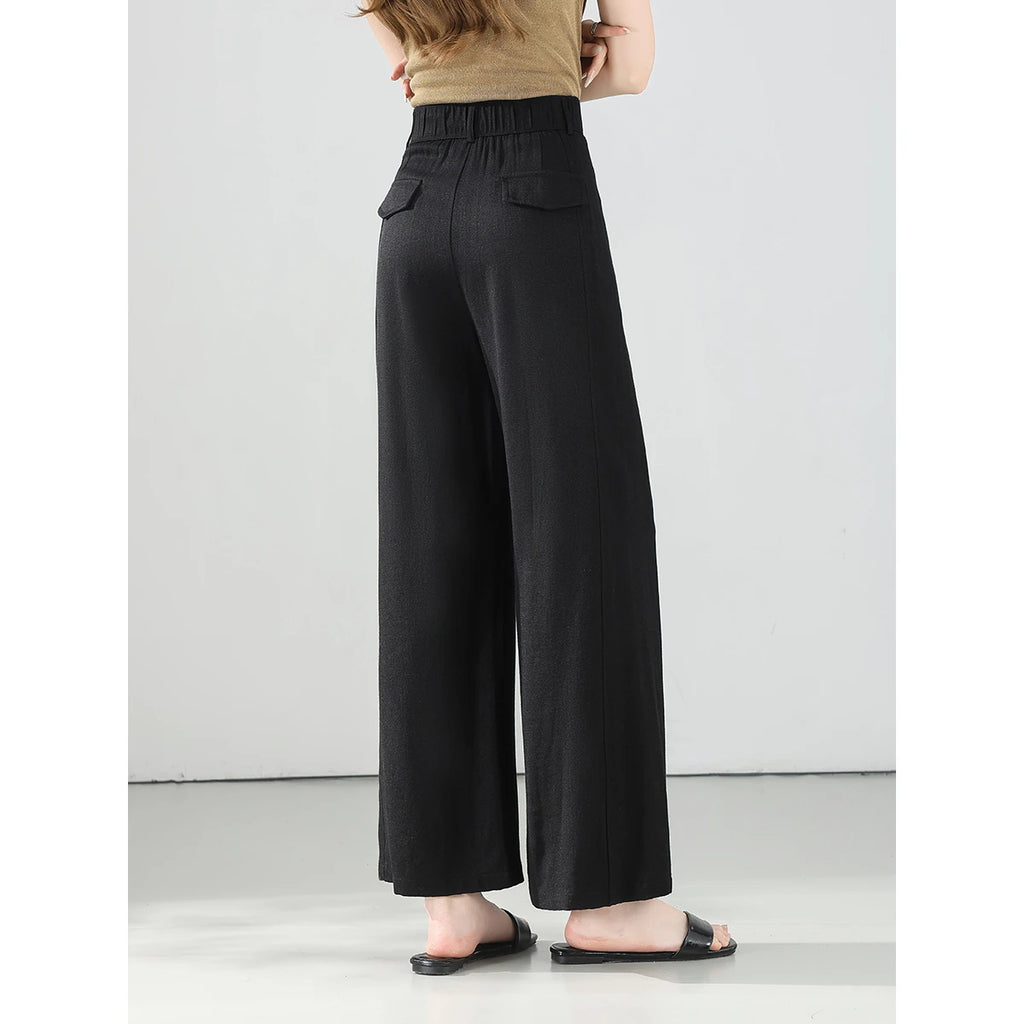 Minimal Straight Wide-Leg Trousers