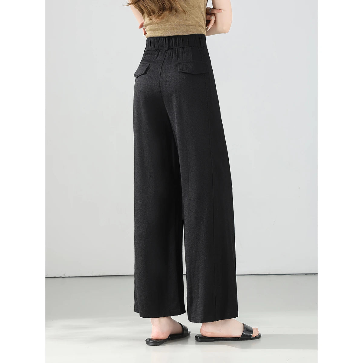 Minimal Straight Wide-Leg Trousers