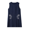 Paisley-Embroidered Sleeveless Shift Dress