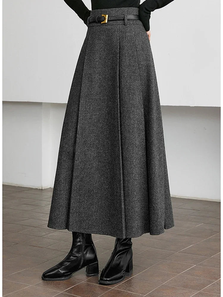 Box-Pleat Midi Skirt