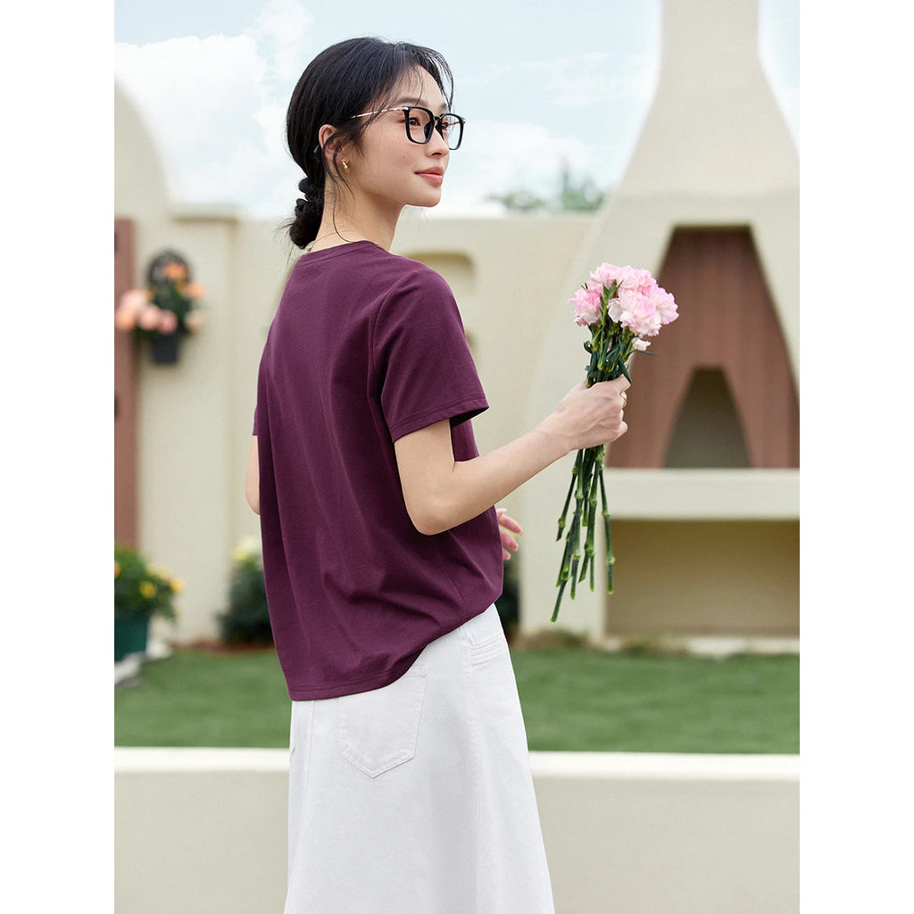 Sequin-Embroidered Crew-Neck Tee