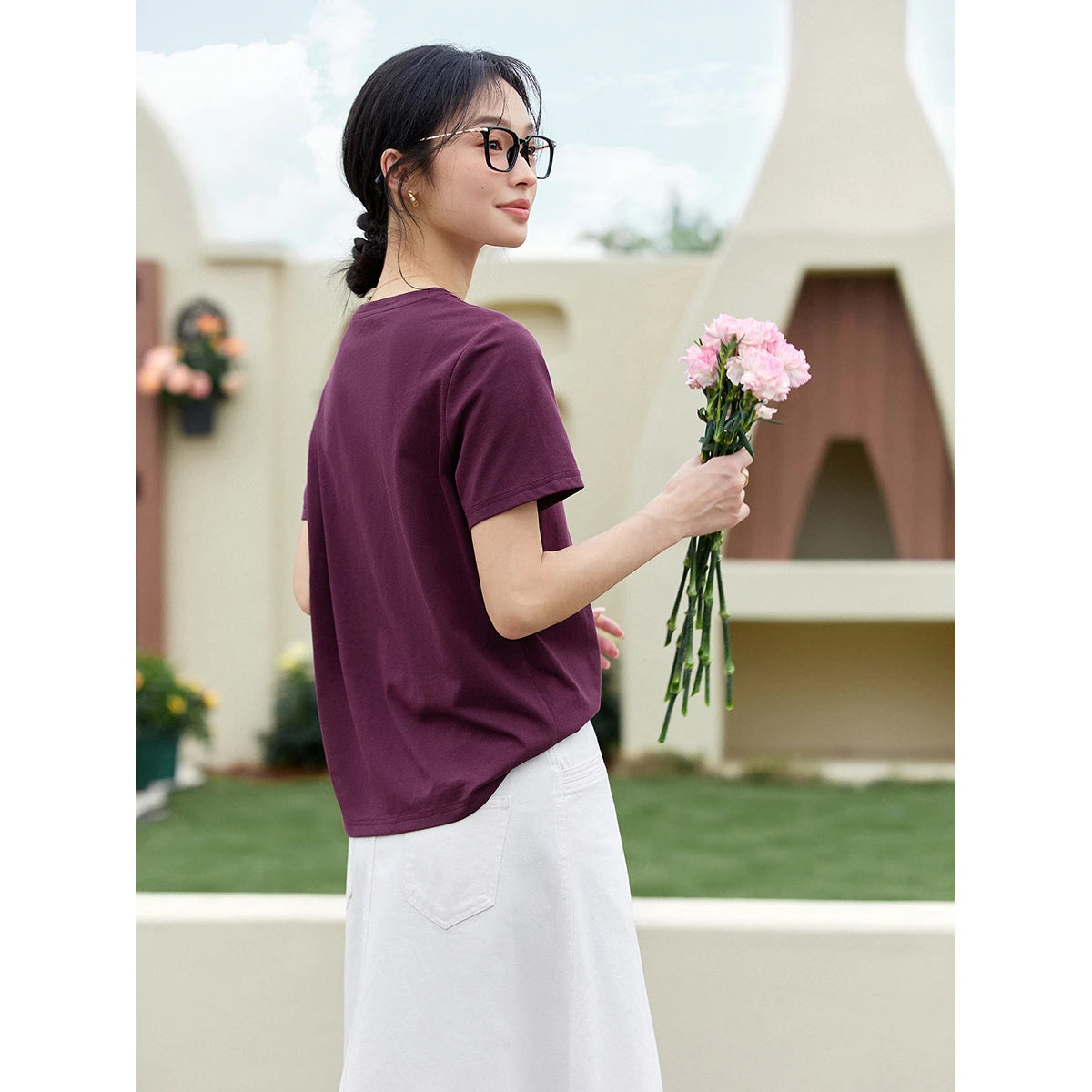 Sequin-Embroidered Crew-Neck Tee