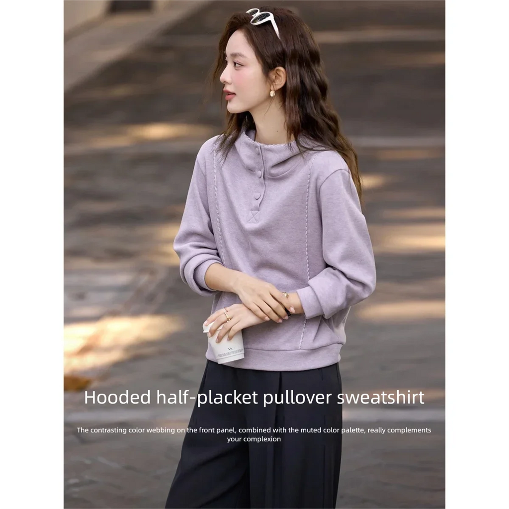 Cropped Drawstring Hoodie