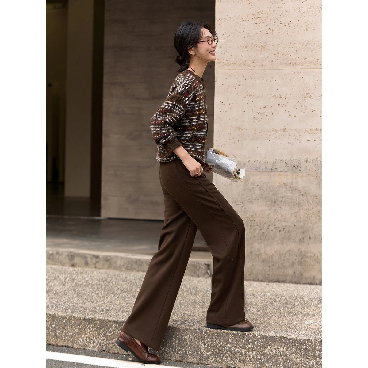 Straight Wide-Leg Trousers