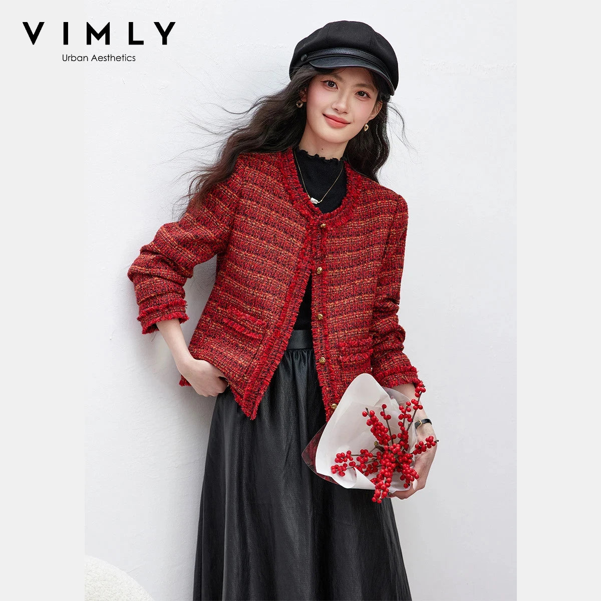 Textured Collarless Cropped Jacket