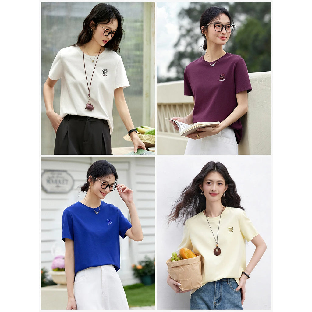 Sequin-Embroidered Crew-Neck Tee