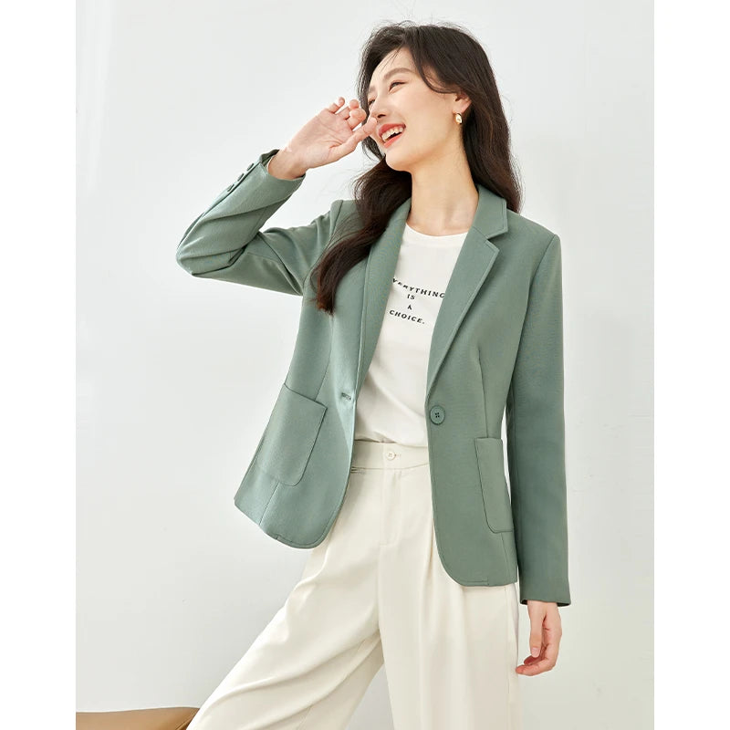 Single-Button Patch-Pocket Blazer