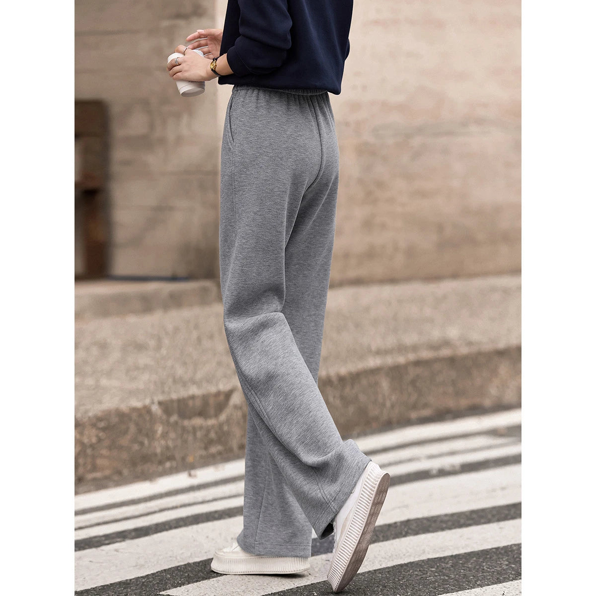 Wide-Leg Knit Trousers