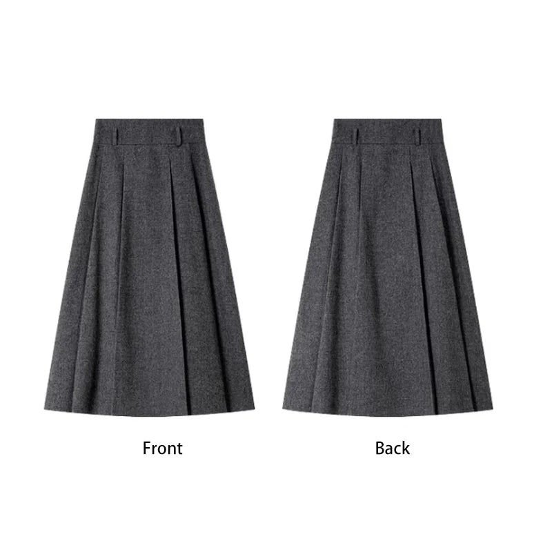 Box-Pleat Midi Skirt