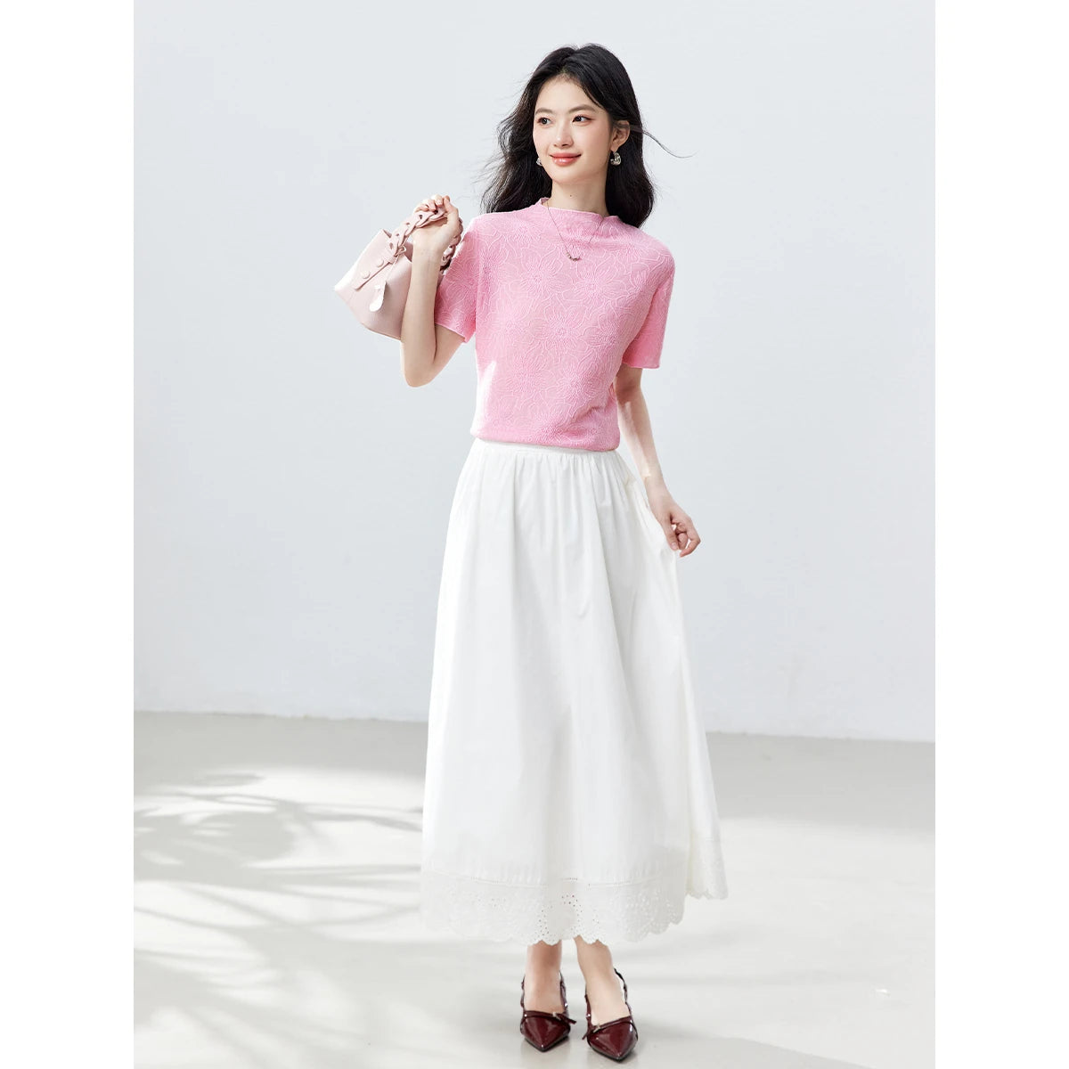 Floral Jacquard Short-Sleeve Tee