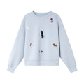 Embroidered Animal Crew-Neck Sweatshirt