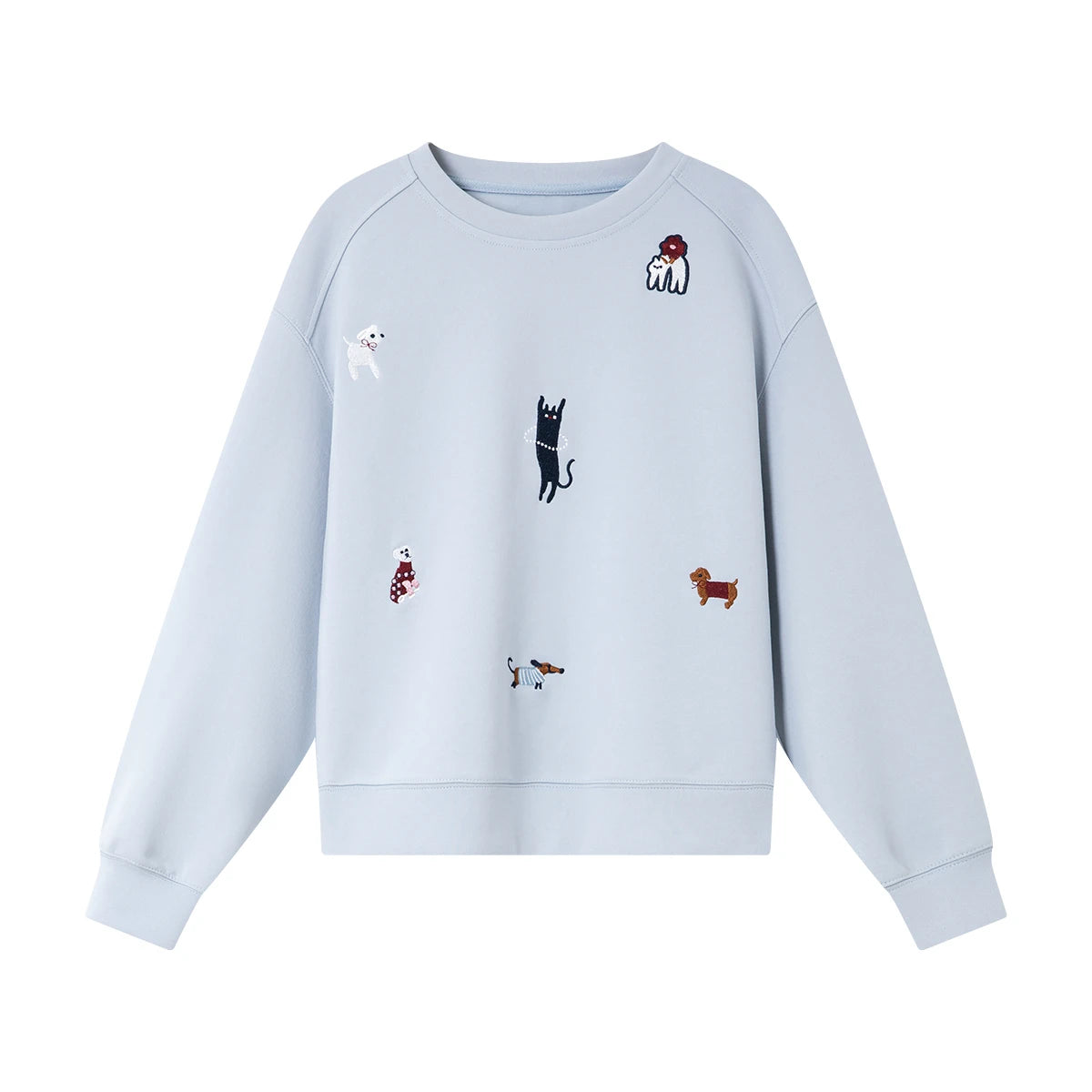 Embroidered Animal Crew-Neck Sweatshirt