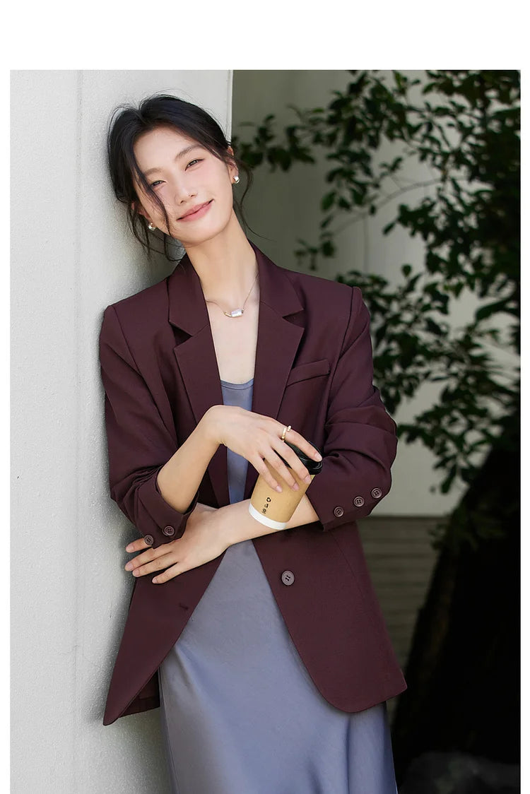 Pocket-Front Notched Blazer