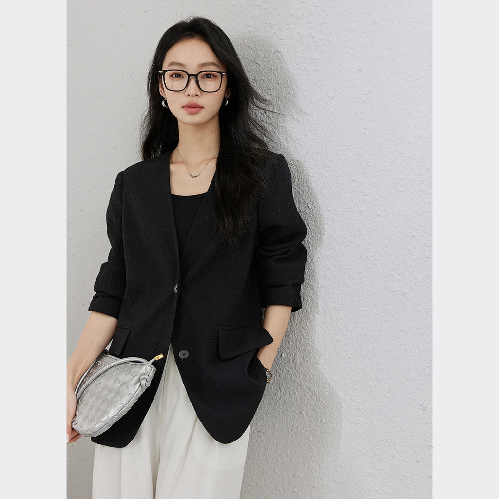 Two-Button V-Neck Blazer
