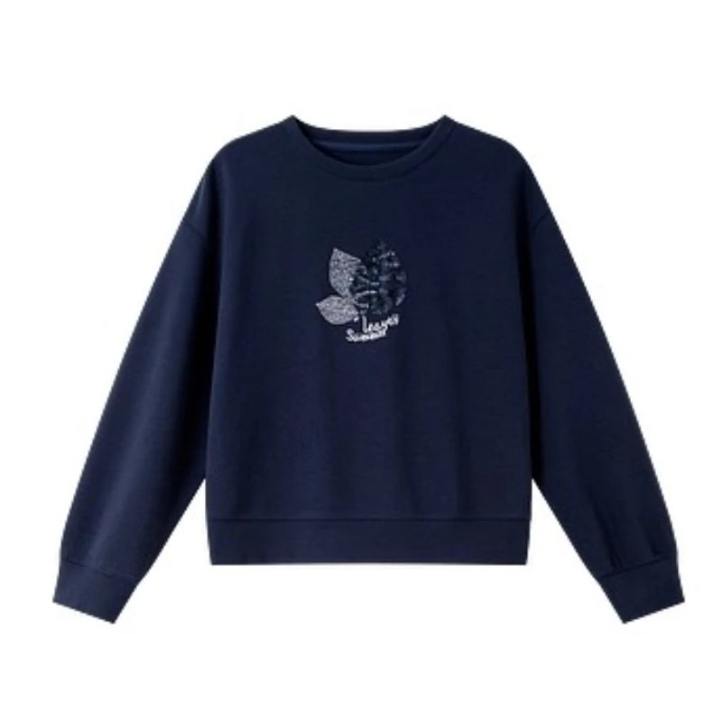 Botanical Embroidered Crew-Neck Sweatshirt