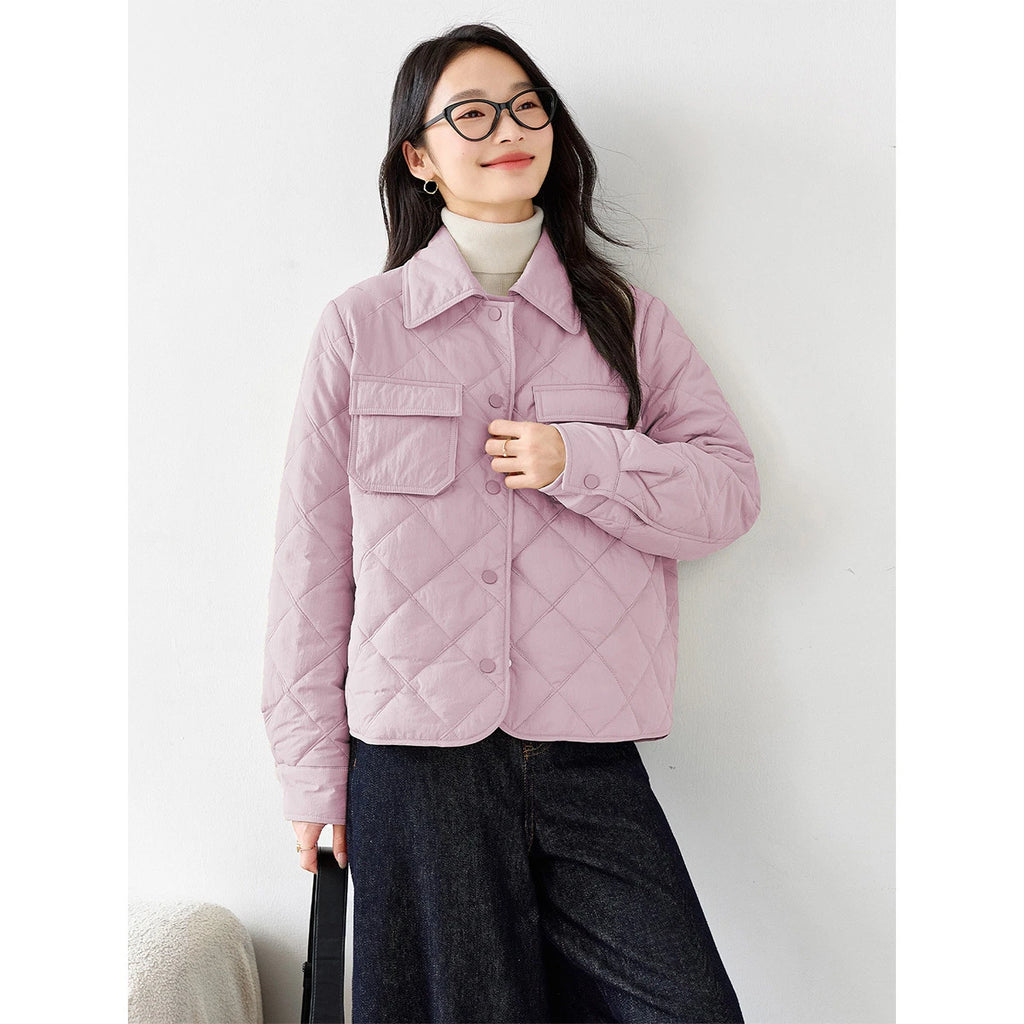 Diamond-Quilted Patch-Pocket Jacket
