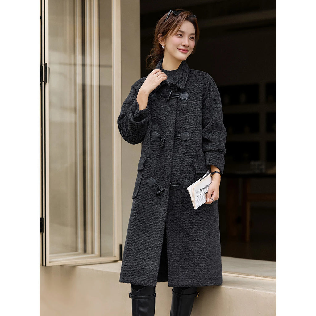 Toggle-Front Oversized Coat
