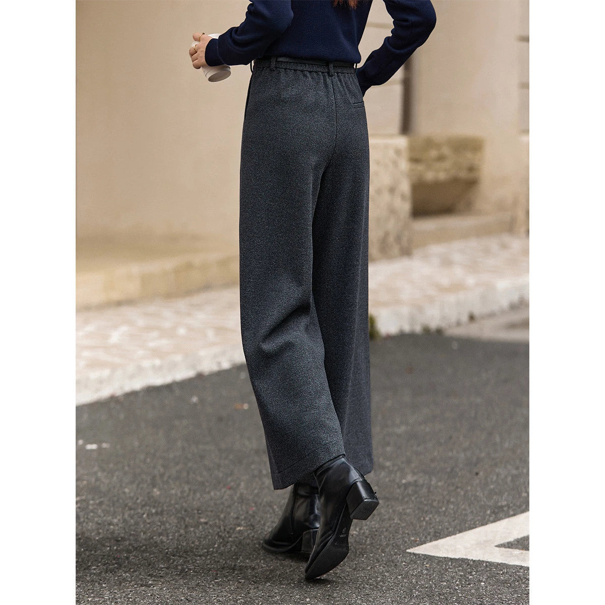 Cropped Wide-Leg Trousers