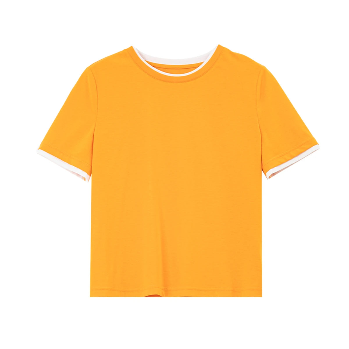 Contrast-Trim Crew-Neck Tee