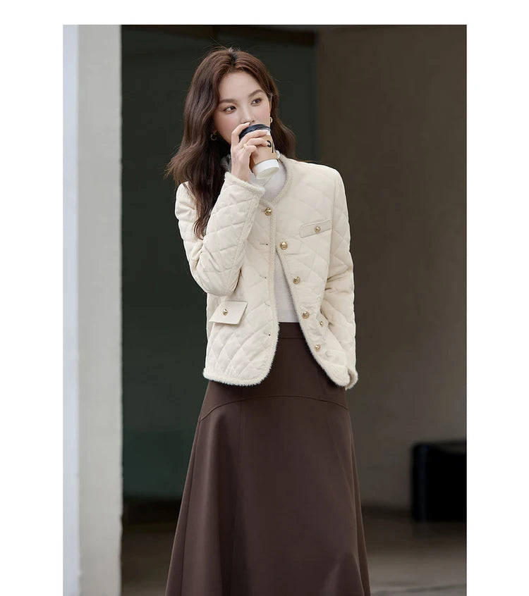 Quilted Pocket-Trim Jacket