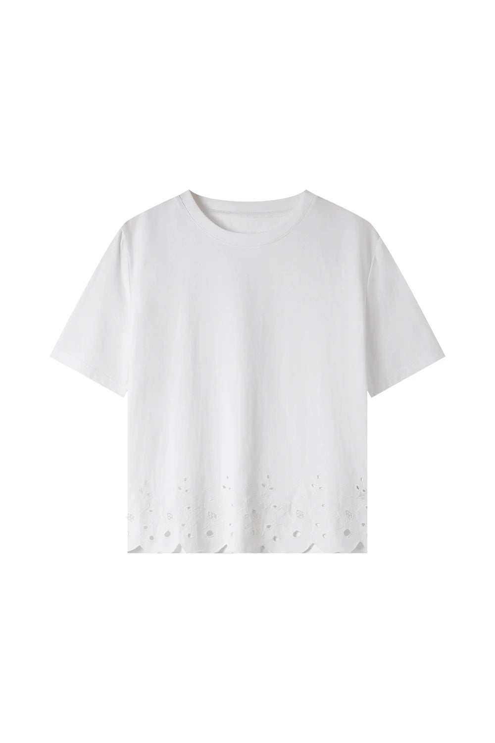 Eyelet-Hem Long-Sleeve Tee