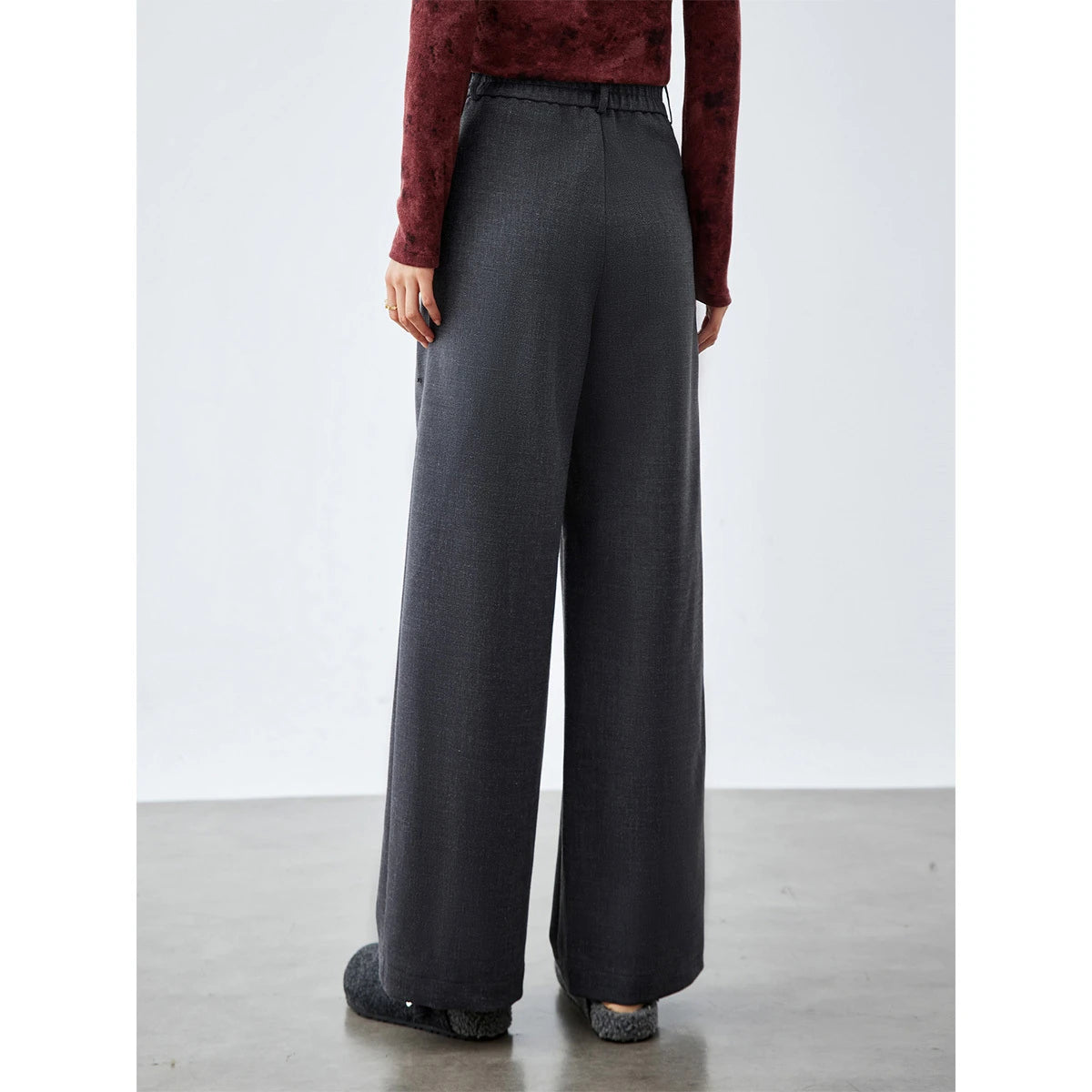 Side-Zip Wide-Leg Trousers