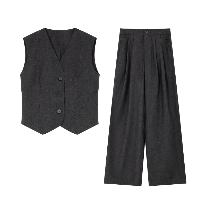 Vest and Wide-Leg Trouser Set