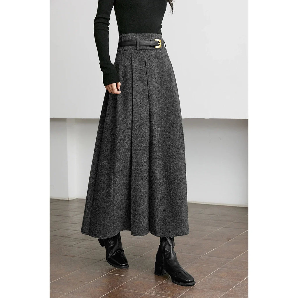 Box-Pleat Midi Skirt