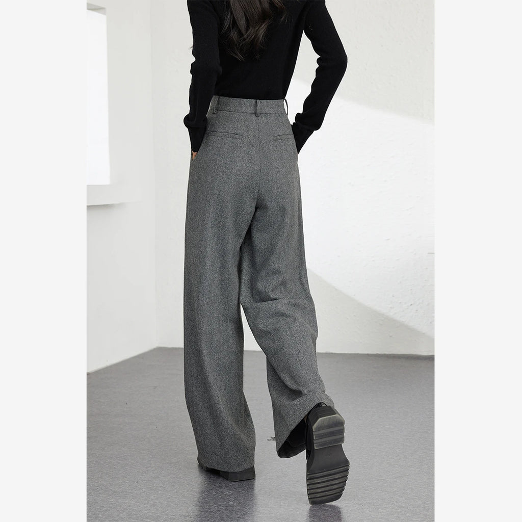 Pleat-Front Wide-Leg Trousers