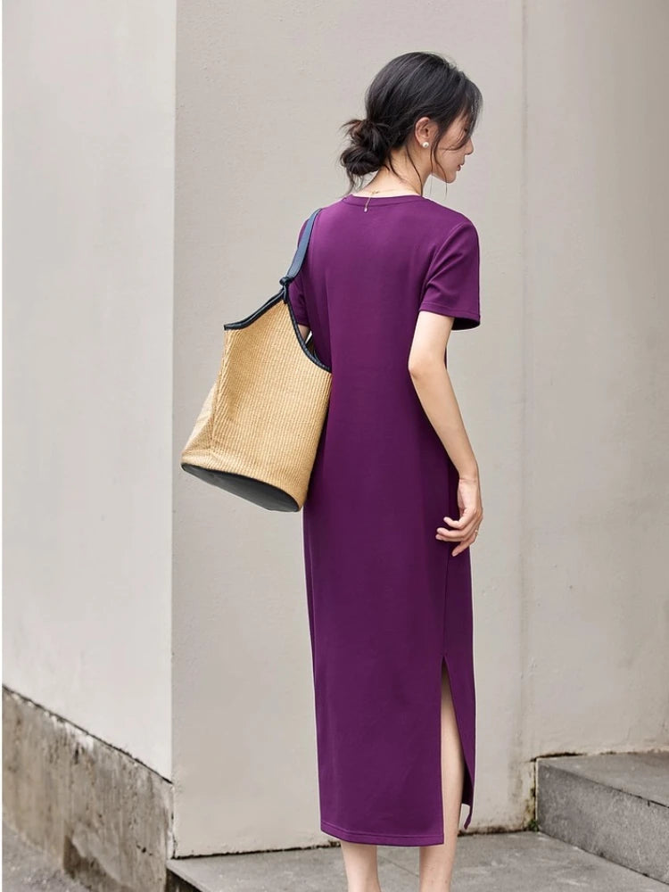 Butterfly-Embroidered Knit Midi Dress