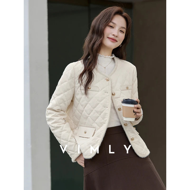 Quilted Pocket-Trim Jacket