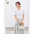 Asymmetric Frog-Button Short-Sleeve Tee