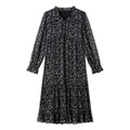 Floral Ruffle-Hem Midi Dress
