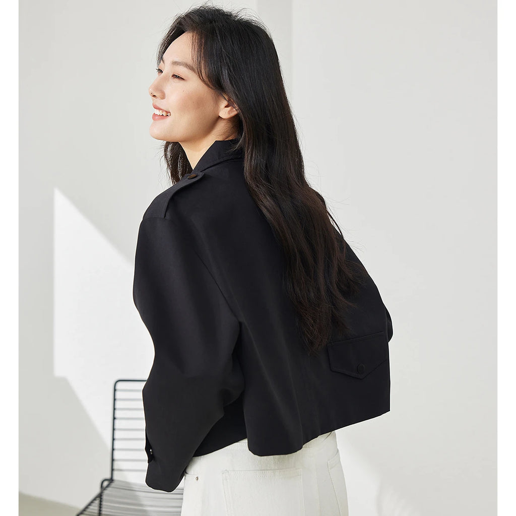 Utility-Pocket Cropped Jacket