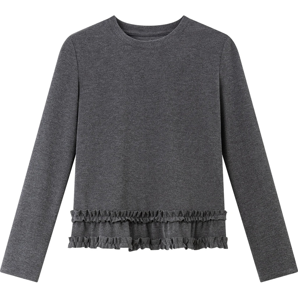 Tiered Ruffle-Hem Knit Top