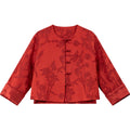 Jacquard Frog-Button Cropped Jacket