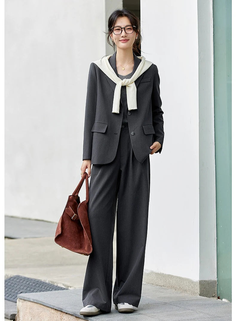 Blazer and Pleated-Trouser Set