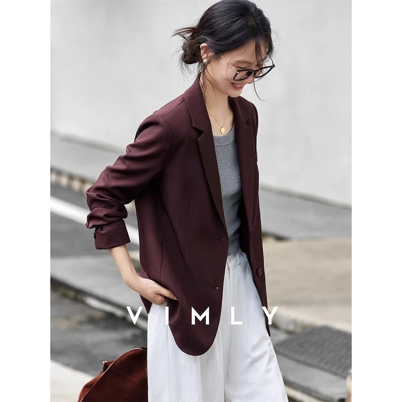 Oversized Two-Button Notched Blazer