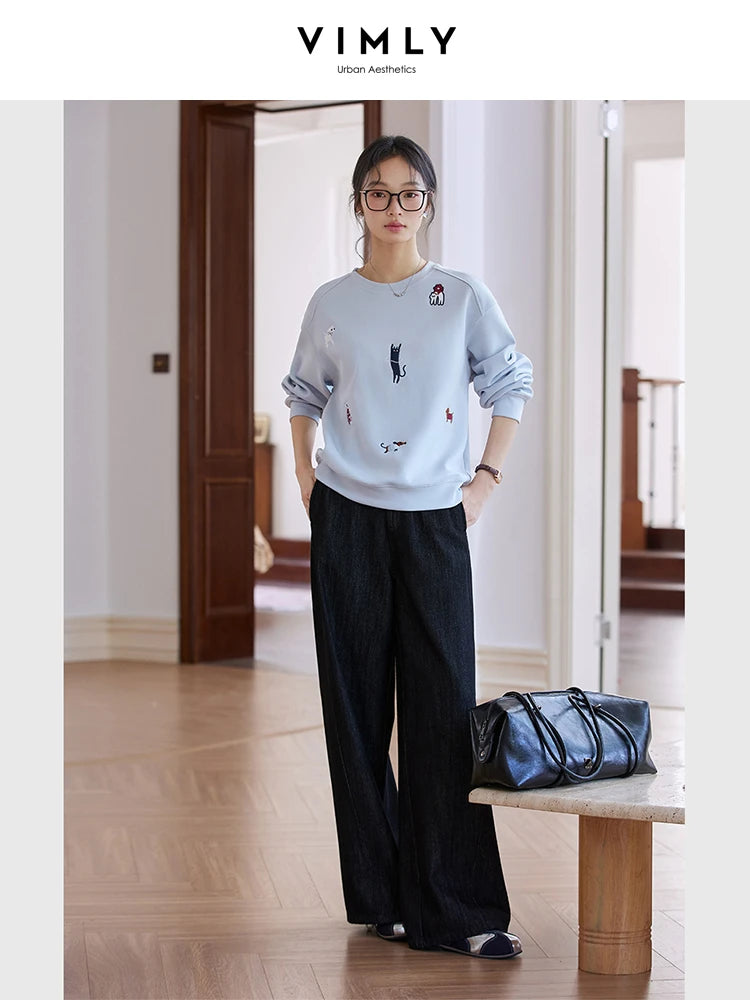 Embroidered Animal Crew-Neck Sweatshirt