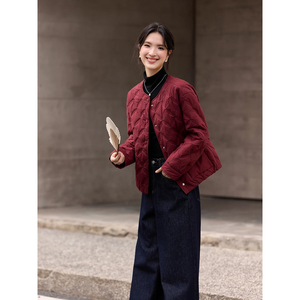 Quilted Patch-Pocket Cropped Jacket