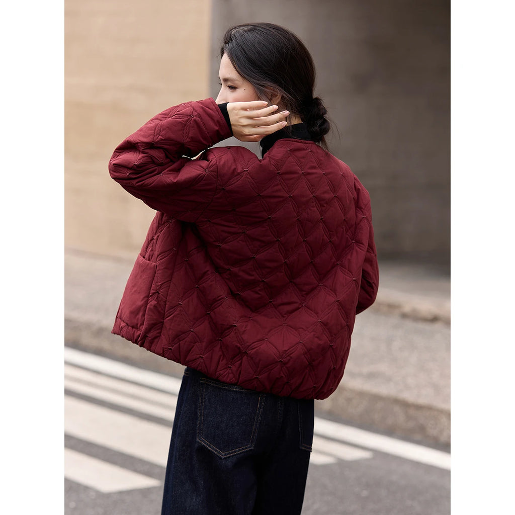 Quilted Patch-Pocket Cropped Jacket