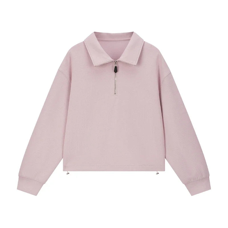 Half-Zip Collared Sweatshirt