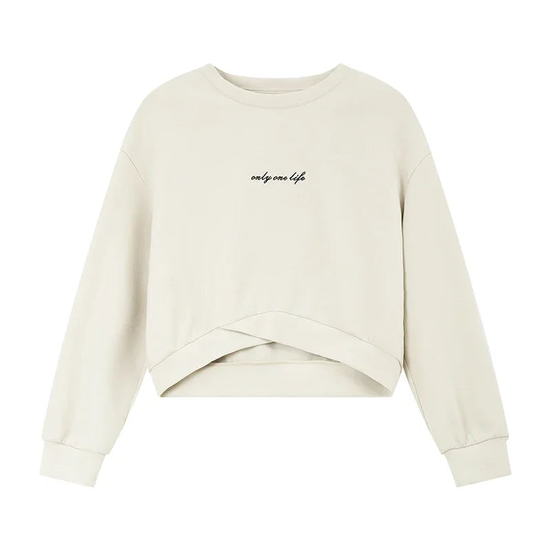 High-Low-Hem Crew-Neck Sweatshirt