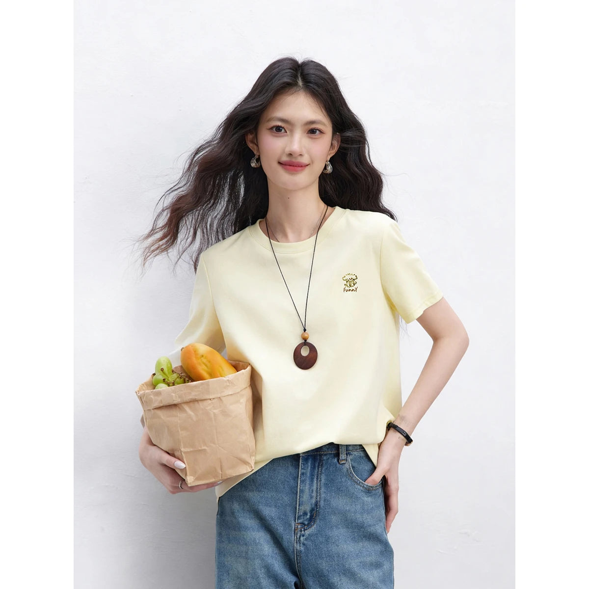 Sequin-Embroidered Crew-Neck Tee